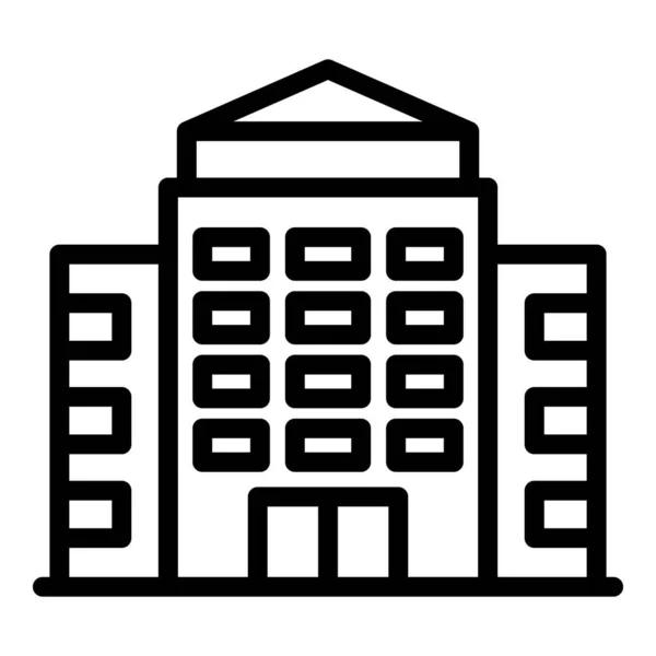 Inclusieve onderwijs gebouw icoon, schets stijl — Stockvector