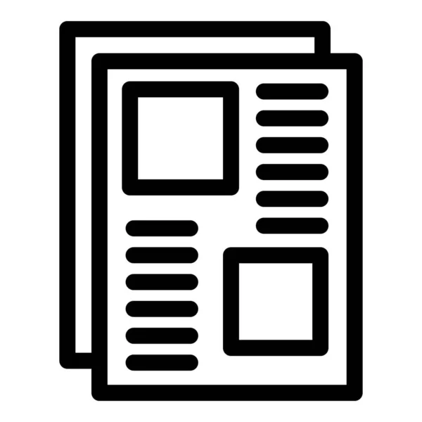 Icône des documents texte, style contour — Image vectorielle