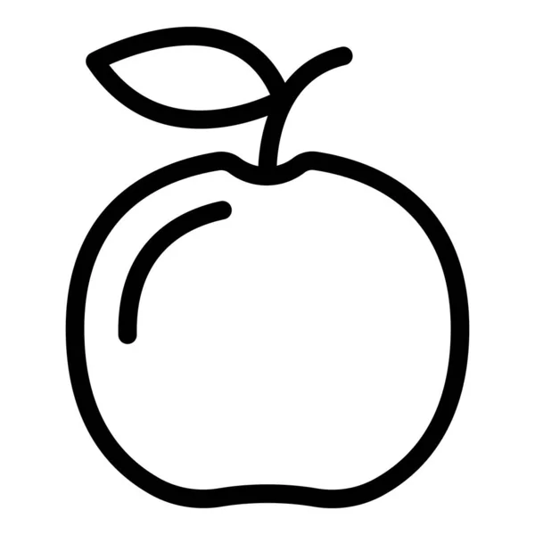 Ikon buah apel, gaya garis luar - Stok Vektor