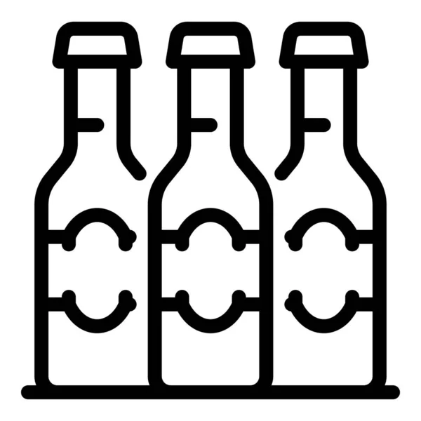 Icono de botellas de cerveza, estilo de esquema — Archivo Imágenes Vectoriales