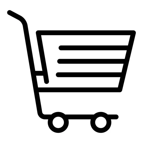 Icono del carrito de compras, estilo de esquema — Vector de stock