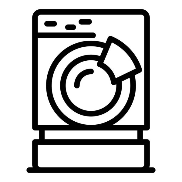깨끗 한 세탁기 아이콘, 골자 스타일 — 스톡 벡터
