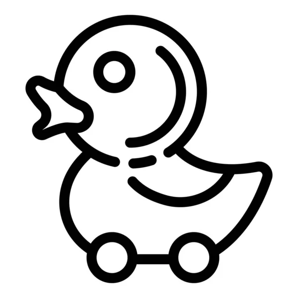 Icono de pato de baño, estilo de contorno — Vector de stock