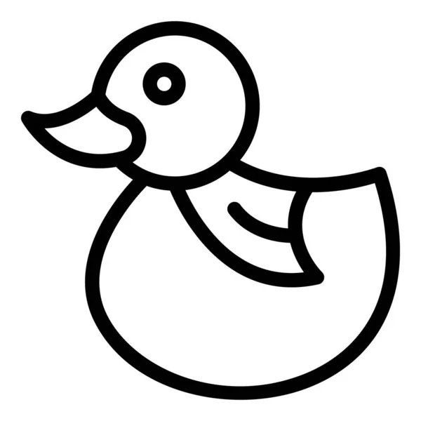 Duck toy icon, outline style — Stock Vector