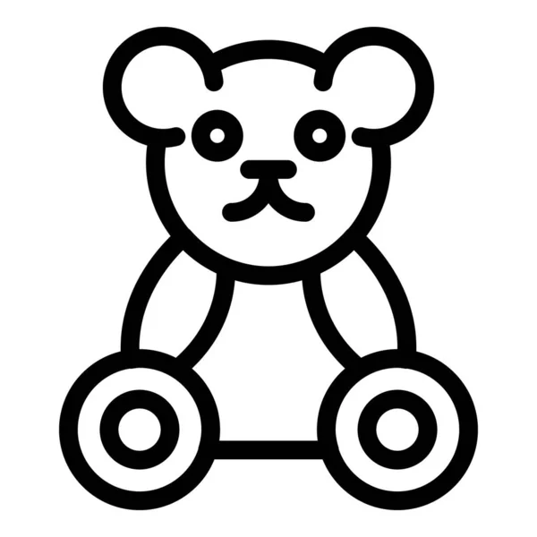 Ikona hračky Bear, styl osnovy — Stockový vektor