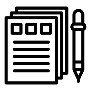 Rapor ve kalem simgesi, özet biçimi