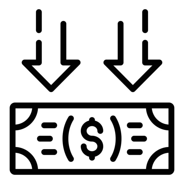 Ikona dolara inwestycyjnego, styl konturu — Wektor stockowy