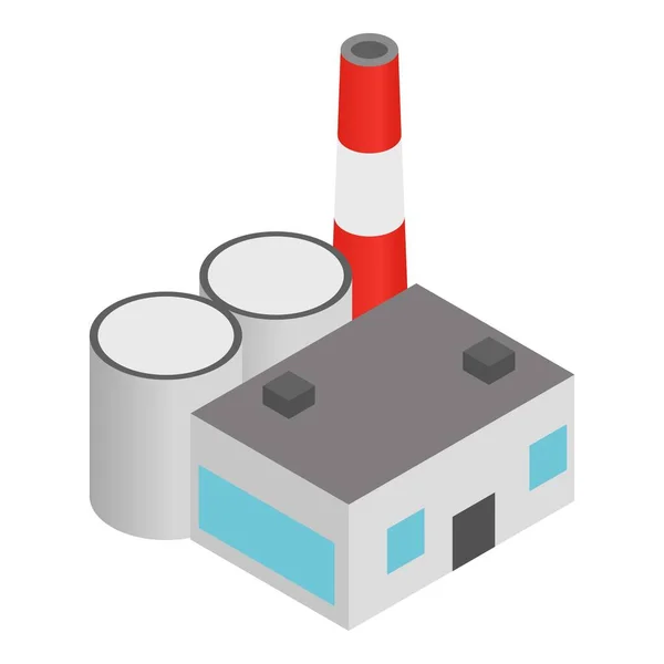 Coal plant icon, isometric style — Stock Vector