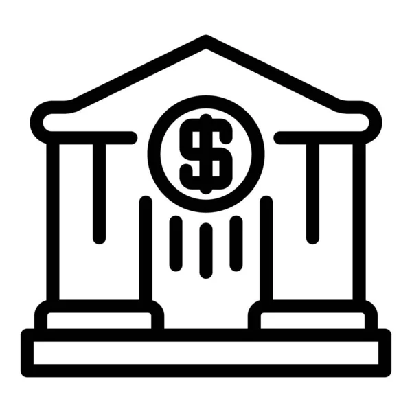 Invertir icono del banco, esbozar el estilo — Archivo Imágenes Vectoriales