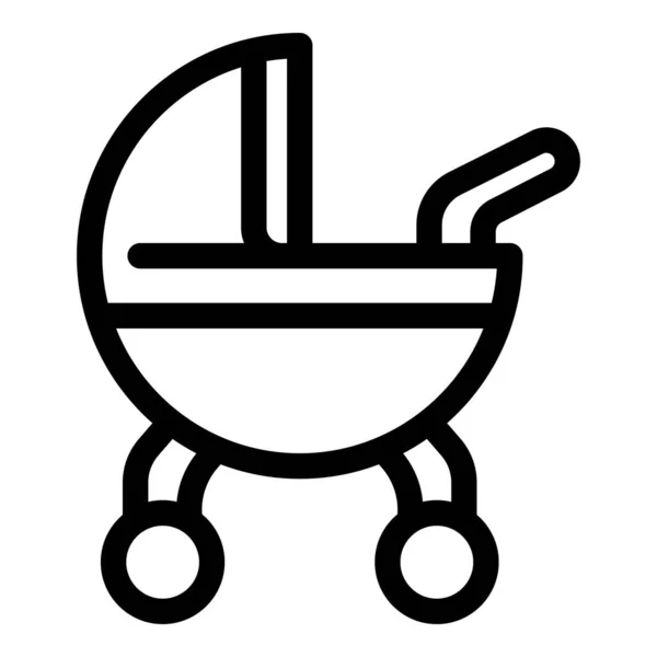 Babywagen-Symbol, Outline-Stil — Stockvektor