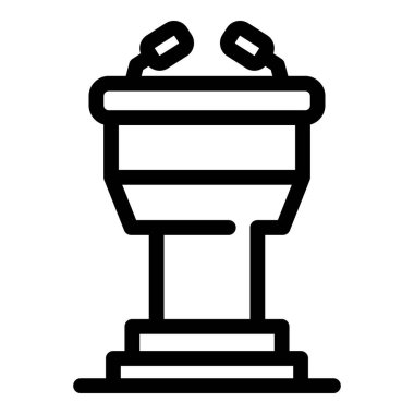 Yetkilendirme sözcüsü tribün simgesi, özet biçimi