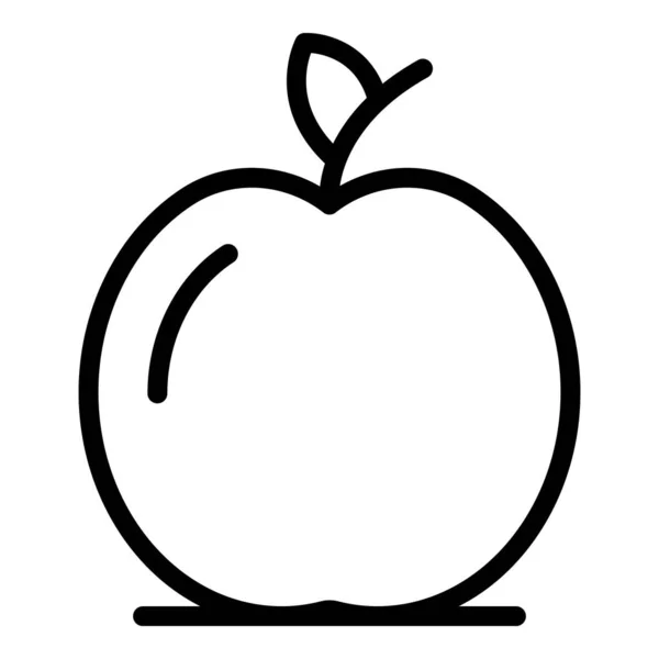 Istruzione inclusiva mela icona di frutta, stile contorno — Vettoriale Stock