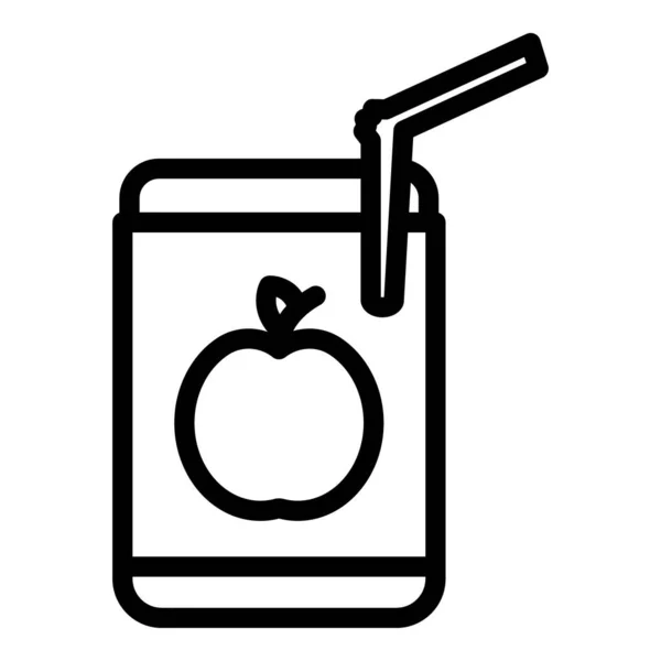 Образование икона яблочного сока, стиль наброска — стоковый вектор
