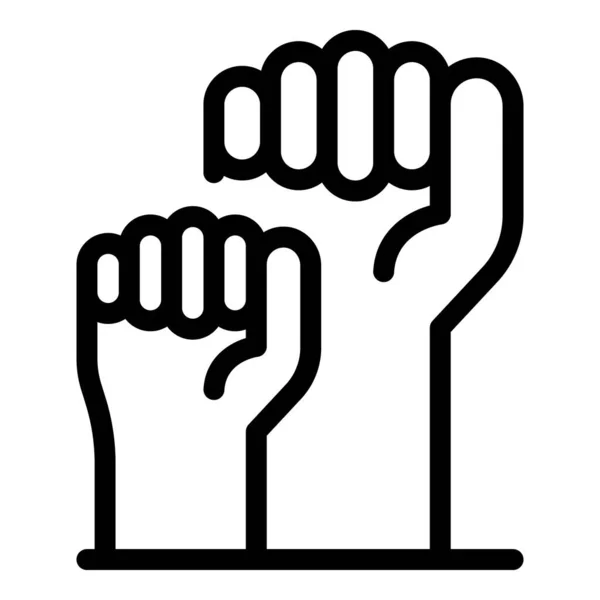 Fist empowerment icon, outline style — 图库矢量图片