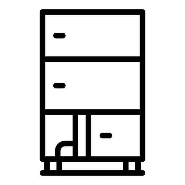 Ξύλινη ντουλάπα εικονίδιο, περίγραμμα — Διανυσματικό Αρχείο