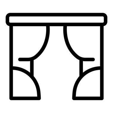 Yatak odası pencere perdeleri simgesi, taslak biçimi