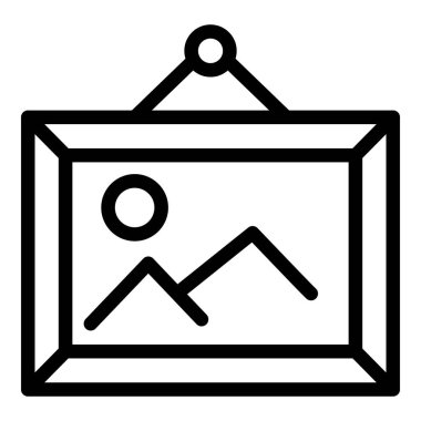 Duvardaki resim yatak odası simgesi, taslak biçimi