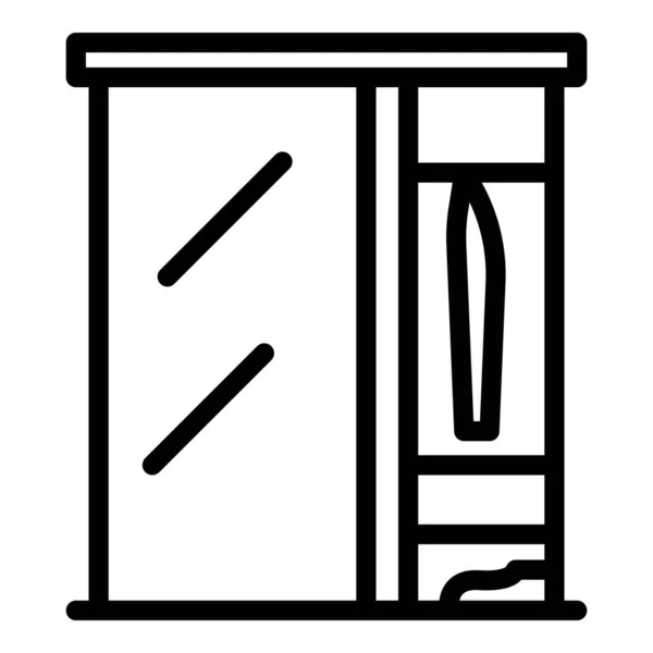 Вітальня значок шафи-купе, контурний стиль — стоковий вектор