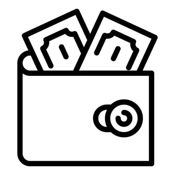 Піктограма грошового гаманця, стиль контуру — стоковий вектор
