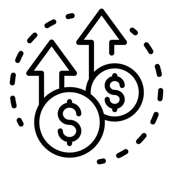 Icône de fonds d'argent, style contour — Image vectorielle