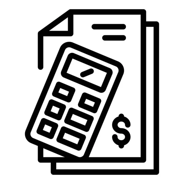 Pensioen geld calculator pictogram, schema stijl — Stockvector