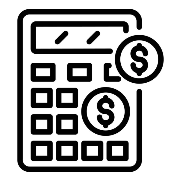 Allowance geld calculator pictogram, overzicht stijl — Stockvector