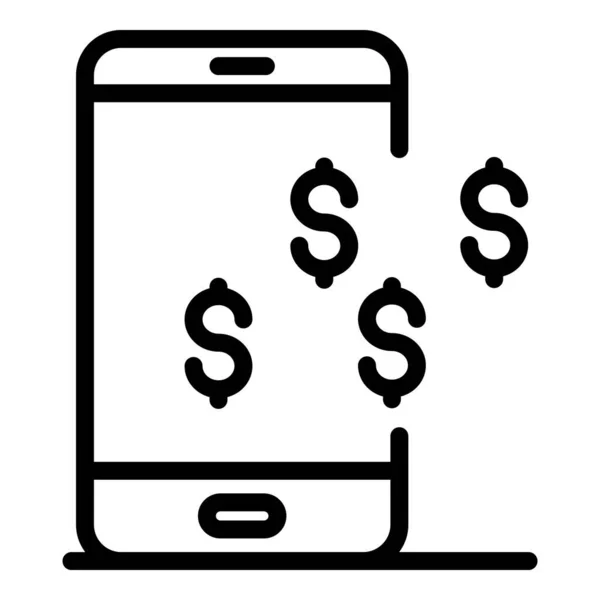 Smartphone pengar nytta ikon, skissera stil — Stock vektor