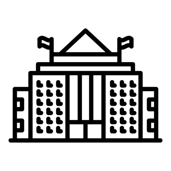 Ikona budovy Parlamentu, styl osnovy — Stockový vektor