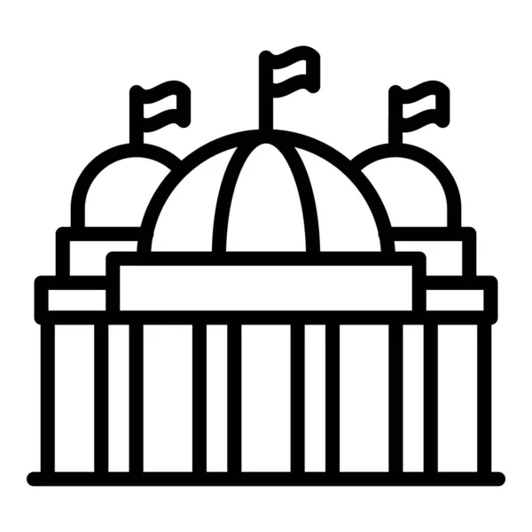 Icône du bâtiment gouvernemental, style contour — Image vectorielle