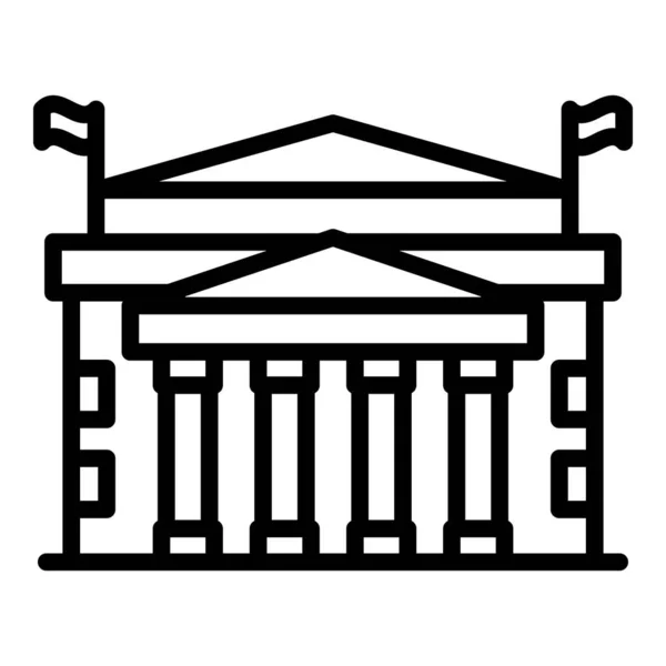 Icono del parlamento de turismo, estilo de esquema — Vector de stock