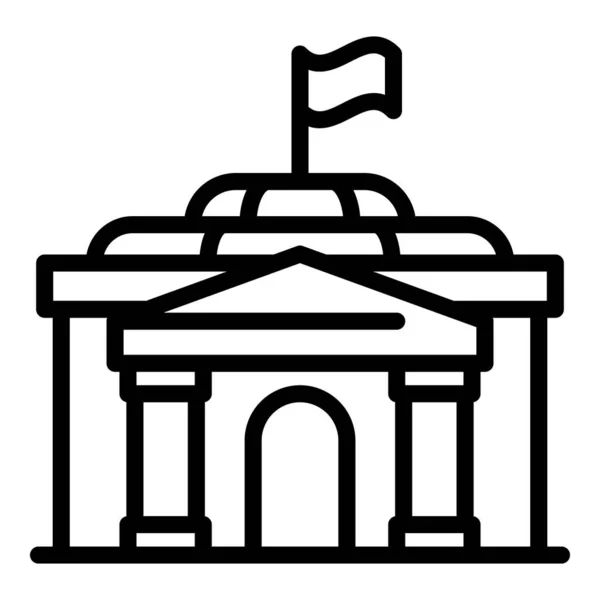 Ikona městského parlamentu, styl osnovy — Stockový vektor