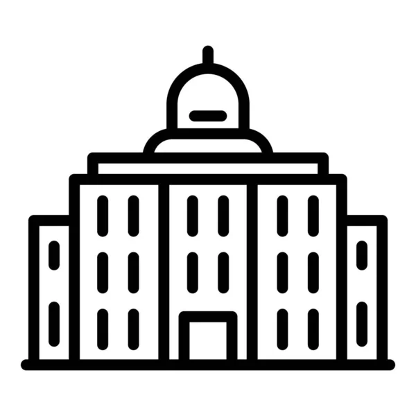 Városkép parlament ikon, körvonalazott stílus — Stock Vector
