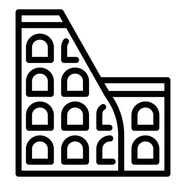 Geschichtsbau-Ikone, Umriss-Stil — Stockvektor