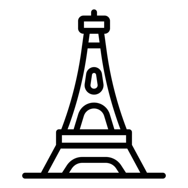 埃菲尔铁塔图标,轮廓风格 — 图库矢量图片