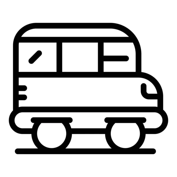 Toeristenbus icoon, outline stijl — Stockvector