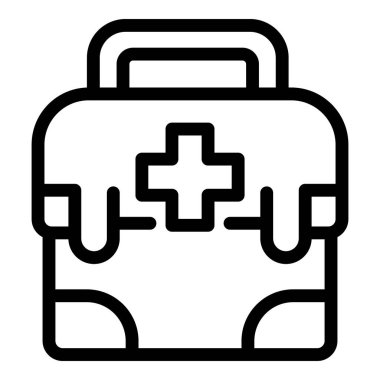 Evde hemşirelik ilk yardım çantası simgesi, taslak biçimi