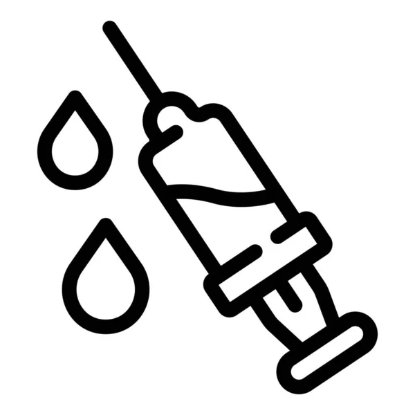 Home nursing syringe icon, outline style — Stock Vector