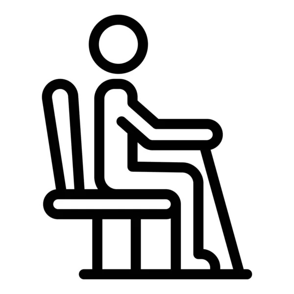 Senior άνθρωπος καθίσει εικονίδιο καρέκλα, περίγραμμα στυλ — Διανυσματικό Αρχείο