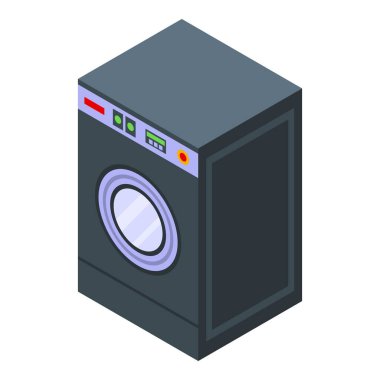 Kuru temizleme makinesi simgesi, izometrik biçim