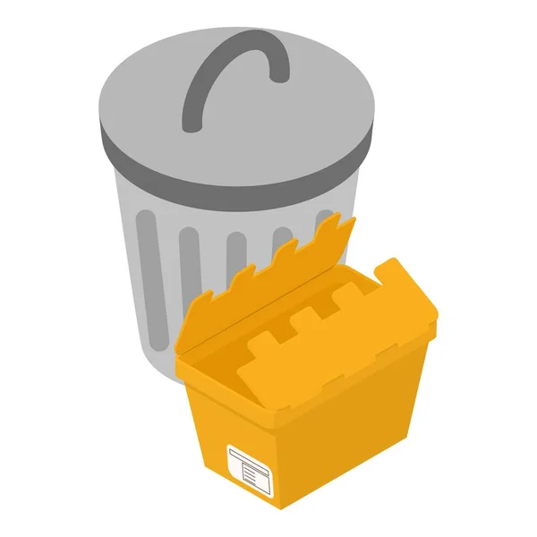 Icono de reciclaje de envases, estilo isométrico — Vector de stock