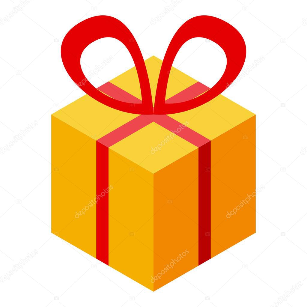 Subsidy gift box icon, isometric style