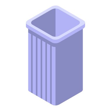 Plastik giysi sepeti simgesi, izometrik stil