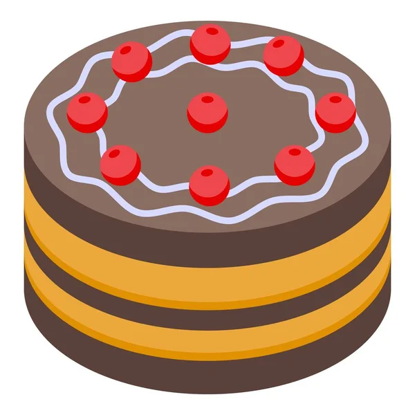 Gourmandise icône gâteau au chocolat, style isométrique — Image vectorielle