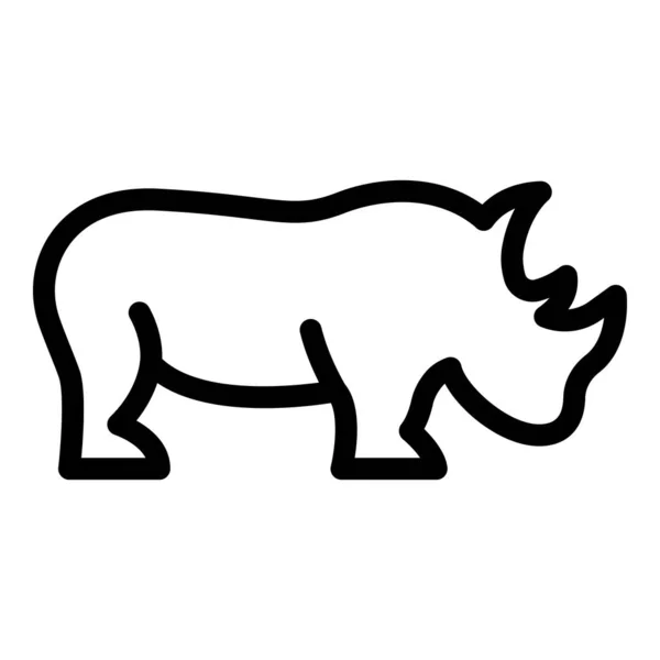 Afrika neushoorn pictogram, omtrek stijl — Stockvector