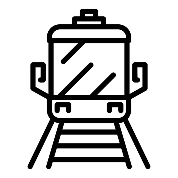 Icône du train ferroviaire, style contour — Image vectorielle