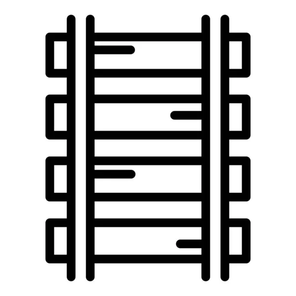 Icône de la route ferroviaire, style contour — Image vectorielle