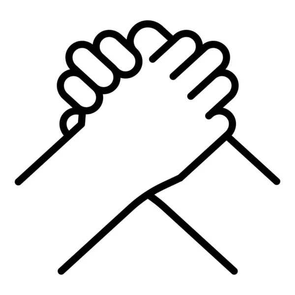 Handshake icon, outline style — Stock Vector