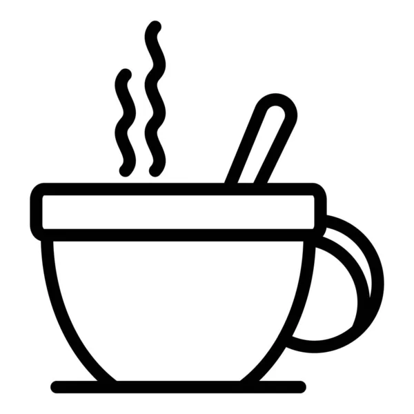 Горячая чашка чая, икона стиля — стоковый вектор