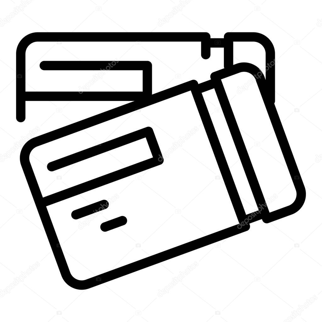 Train tickets icon, outline style