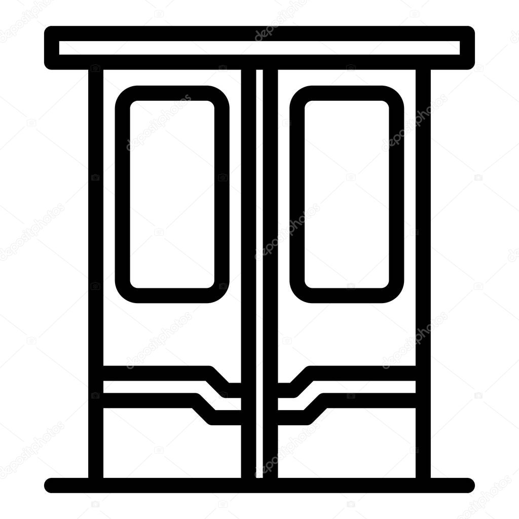 Train doors icon, outline style